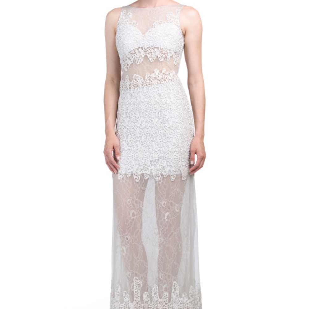 BASIX BLACK LABEL Sheer Lace Gown